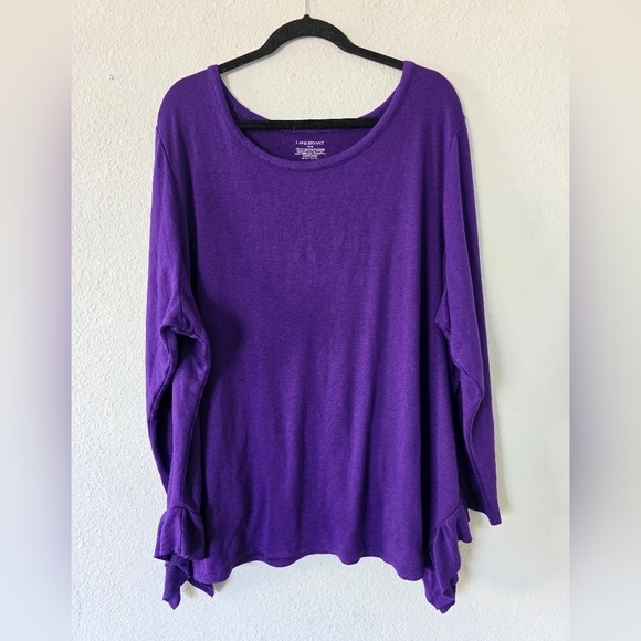Lane Bryant Blouse Sz 26/28 Plus Women Purple Stretchy Casual - Picture 3 of 10